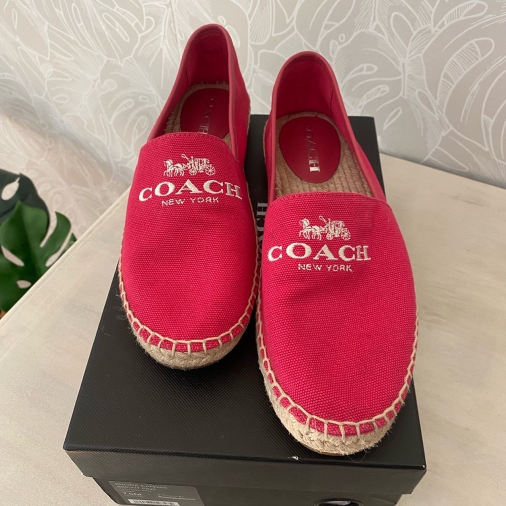 Brand new Coach red canvas shoes size 7.5